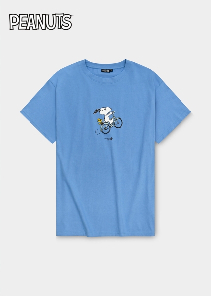 T-Shirt "Peanuts: Radln" - blau