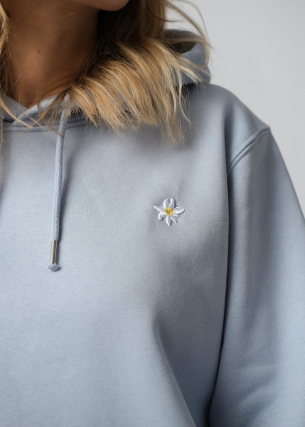 Hoodie "Edelweiß" - hellblau