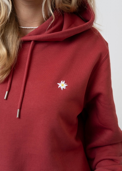 Hoodie "Edelweiß" - karminrot
