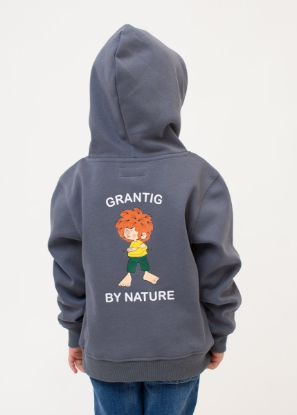 Hoodie "Grantig by nature" - graublau, v2 (Kinder)