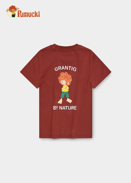 T-Shirt "Grantig by nature" - dunkelrot, v2 (Kinder)
