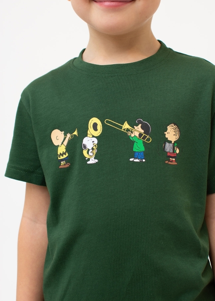 T-Shirt "Peanuts: Blaskapelle" - dunkelgrün