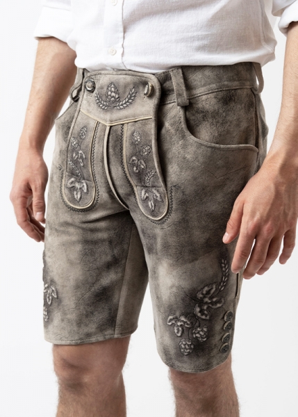 Lederhose "Reinheitsgebot" - graubraun