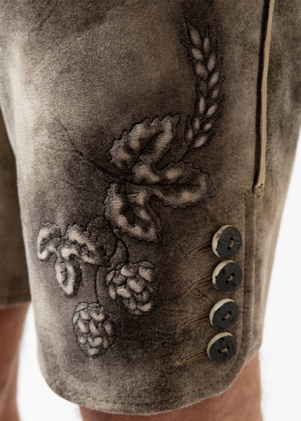 Lederhose "Reinheitsgebot" - graubraun