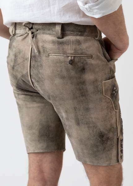 Lederhose "Reinheitsgebot" - graubraun