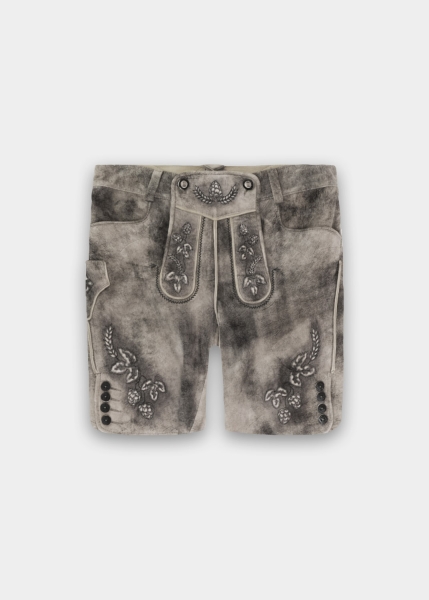 Lederhose "Reinheitsgebot" - graubraun