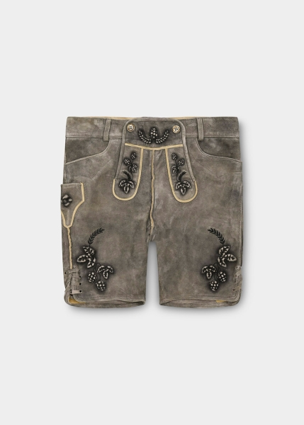 Lederhose "Reinheitsgebot" - graubraun/grün
