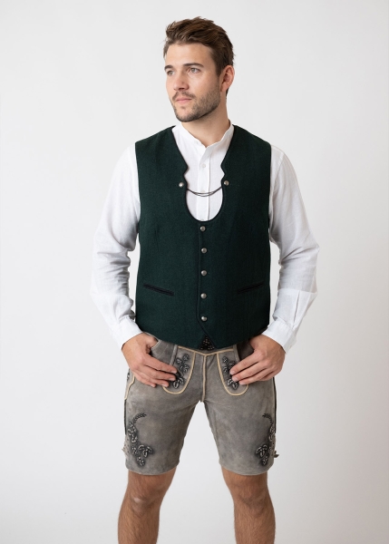 Lederhose "Reinheitsgebot" - graubraun/grün