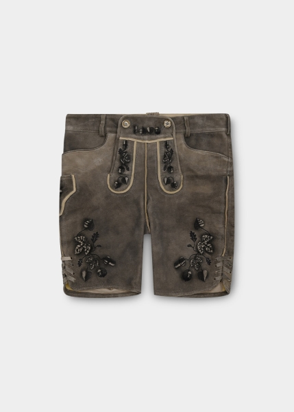 Lederhose "Schafkopf" - graunbraun/blau