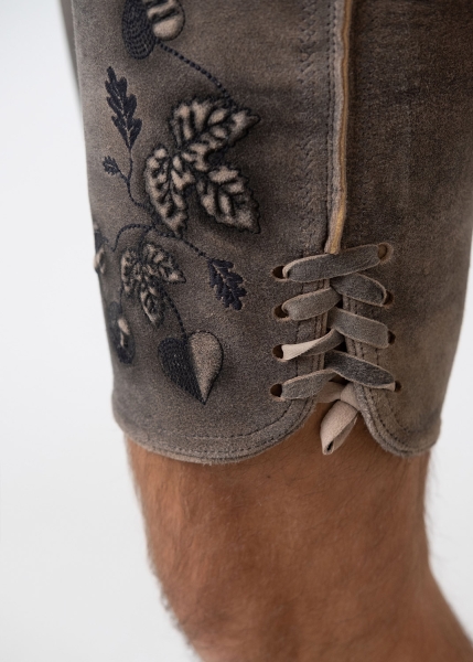 Lederhose "Schafkopf" - graunbraun/blau