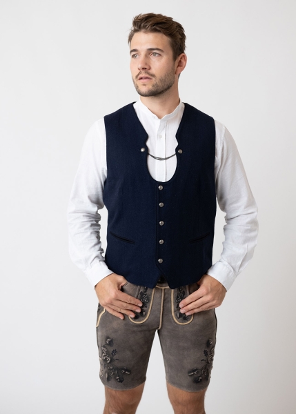 Lederhose "Schafkopf" - graunbraun/blau