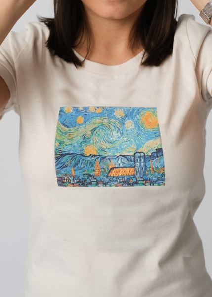T-Shirt "Münchner Nachthimmel" - altweiß, Damen