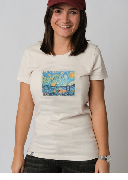 T-Shirt "Münchner Nachthimmel" - altweiß, Damen