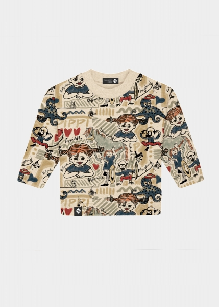 Sweater "Pippi Langstrumpf" - beige, Kinder