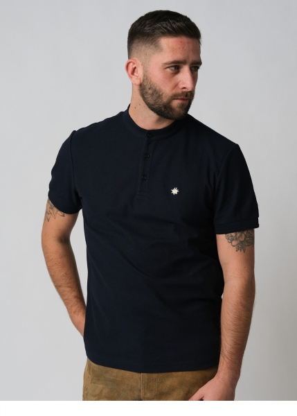 Poloshirt "Edelweiß" - dunkelblau