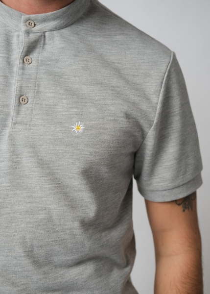 Poloshirt "Edelweiß" - hellgrau