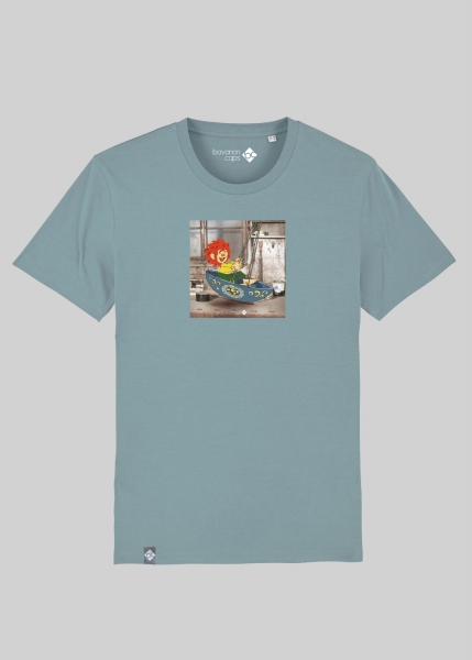 T-Shirt "Pumuckl schaukelt" - graublau
