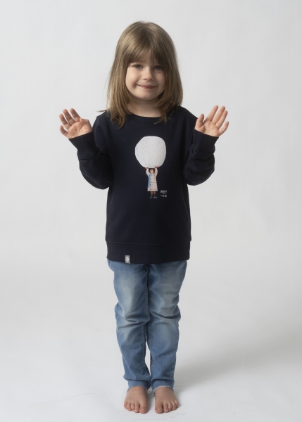 Sweater "Pippis Schneeballschlacht" - dunkelblau, Kinder