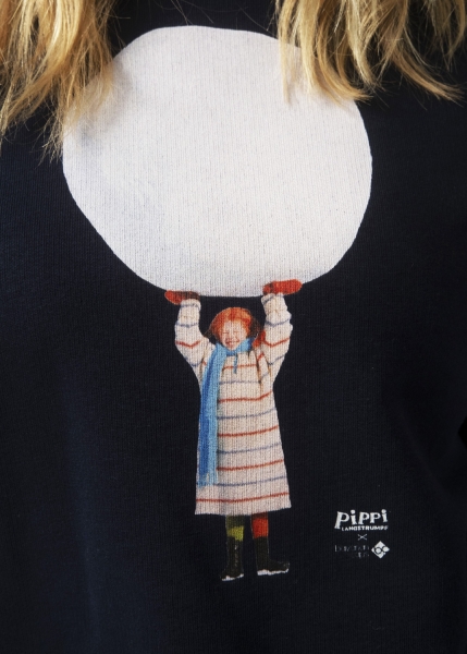 Sweater "Pippis Schneeballschlacht" - dunkelblau