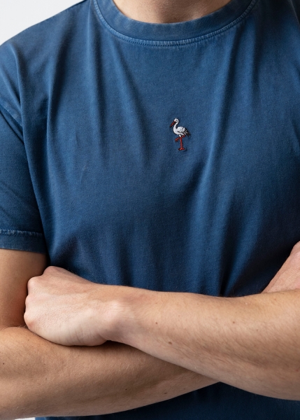 Retro-Shirt "Storchenbräu" - dunkelblau