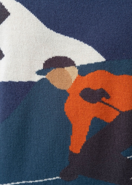Strickpullover "RetroSki" - dunkelblau