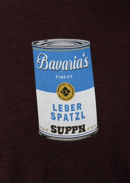 T-Shirt "Leberspatzlsuppn" - traubenrot