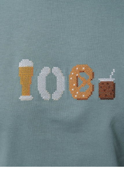T-Shirt "Weißwurschtfrühstück" - graublau
