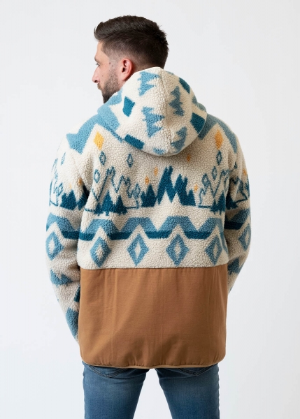 Fleece-Jacke "Winterwald" unisex, beige-multi