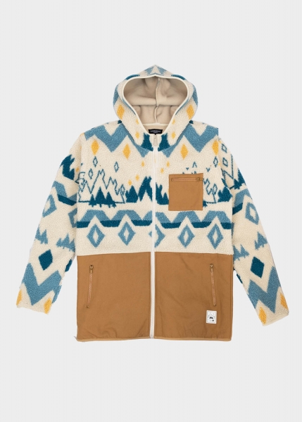 Fleece-Jacke "Winterwald" unisex, beige-multi