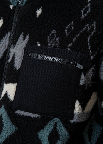 Fleece-Jacke "Winterwald" unisex, dunkelgrau-multi