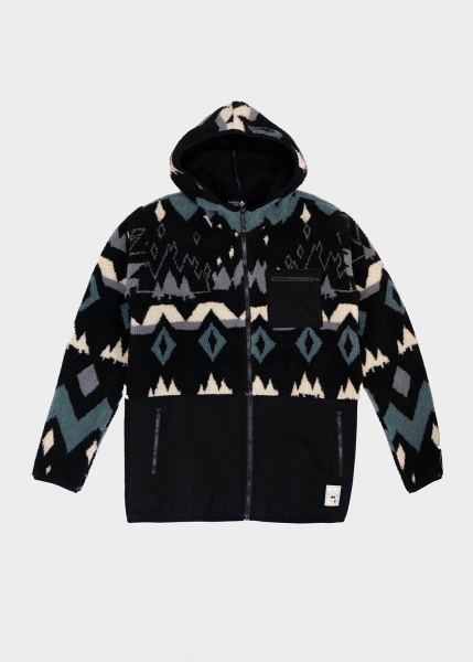 Fleece-Jacke "Winterwald" unisex, dunkelgrau-multi