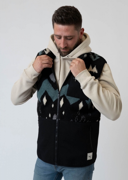 Fleece-Weste "Winterwald" unisex, dunkelgrau-multi