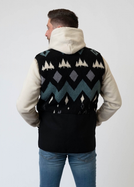 Fleece-Weste "Winterwald" unisex, dunkelgrau-multi
