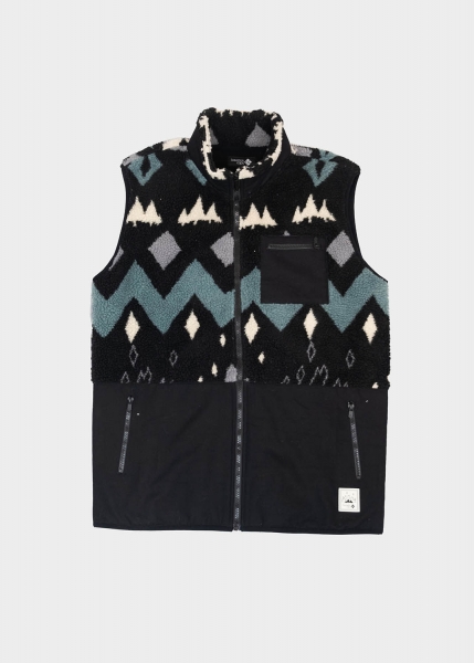 Fleece-Weste "Winterwald" unisex, dunkelgrau-multi