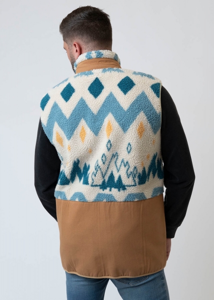 Fleece-Weste "Winterwald" unisex, beige-multi