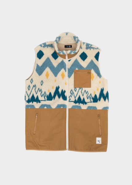 Fleece-Weste "Winterwald" unisex, beige-multi
